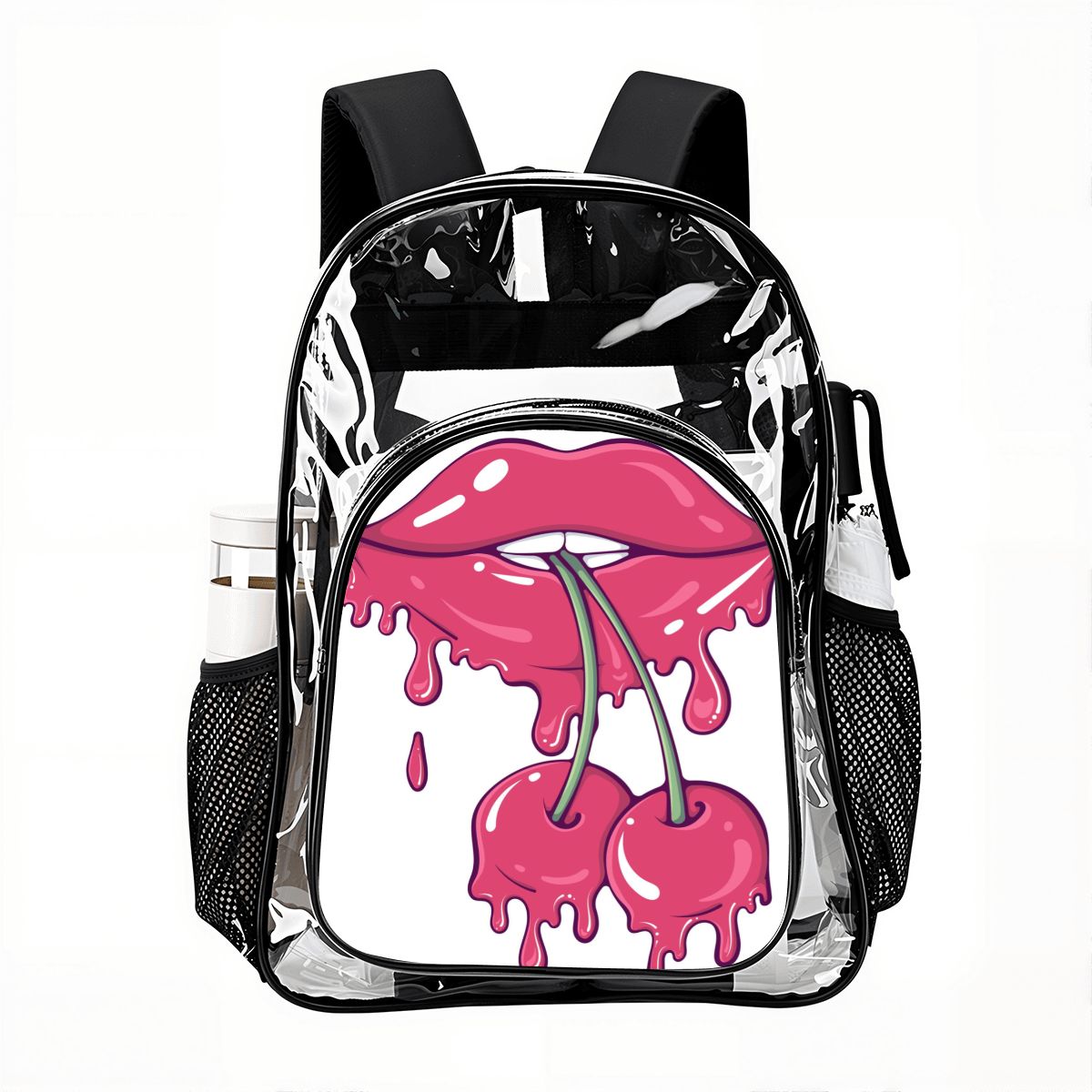 Clear Backpack with Mesh Pocket
