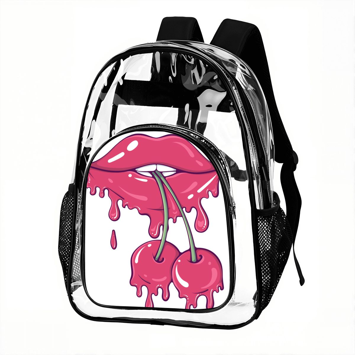 Clear Backpack with Mesh Pocket