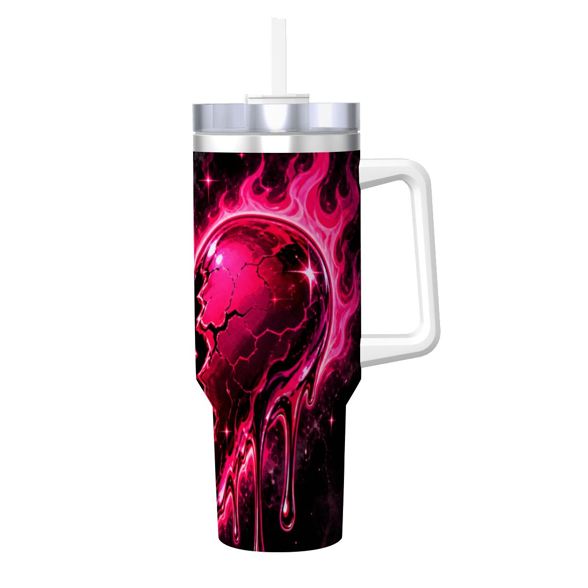 Travel Coffee Mug with Handle and Straw (40oz)