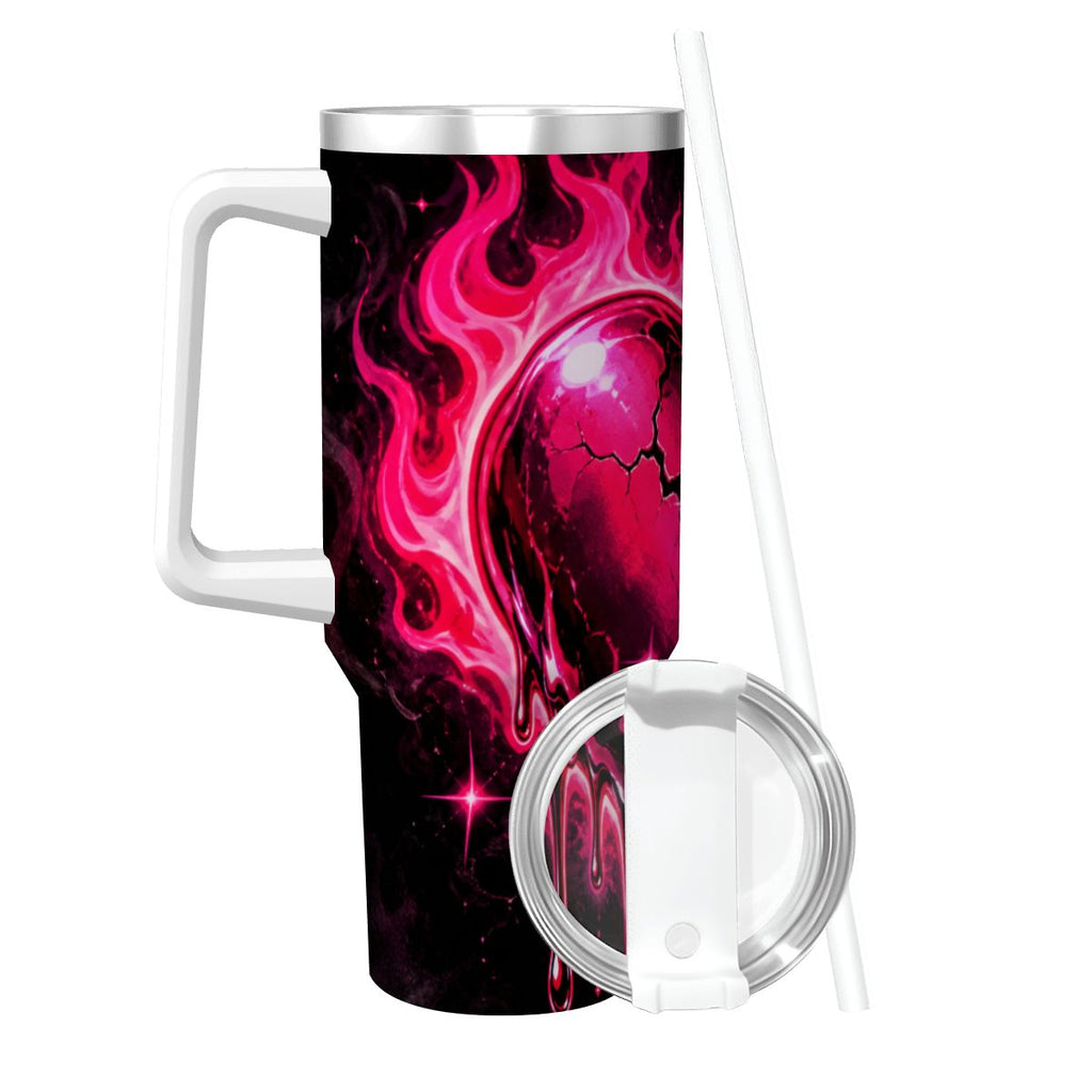 Travel Coffee Mug with Handle and Straw (40oz)