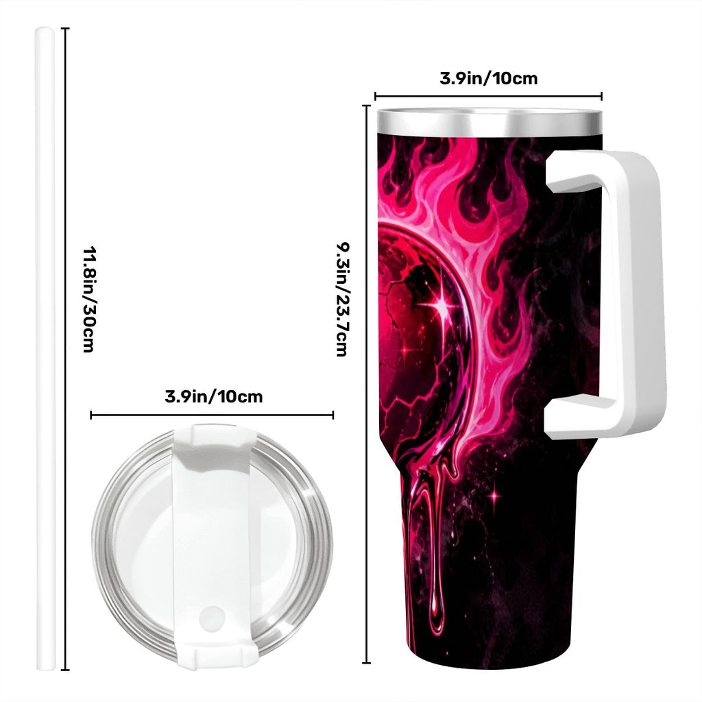 Travel Coffee Mug with Handle and Straw (40oz)