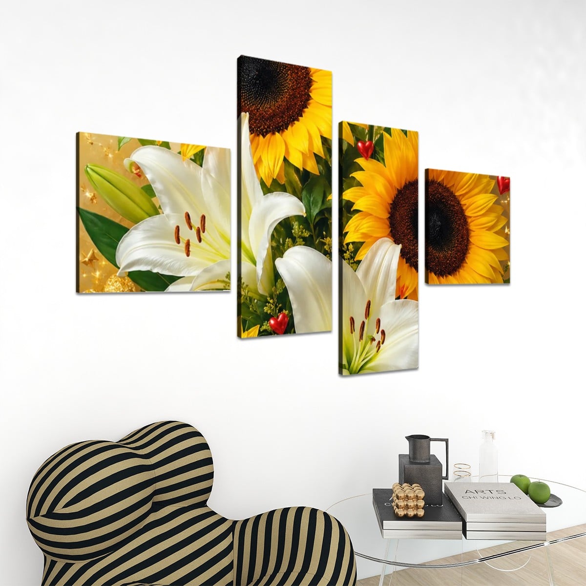 4 Panels Canvas Prints Wall Art (Set F)