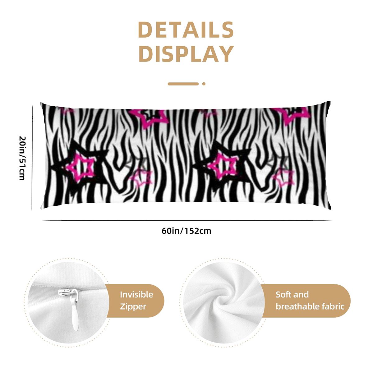 Body Pillow Cover 20"x54"