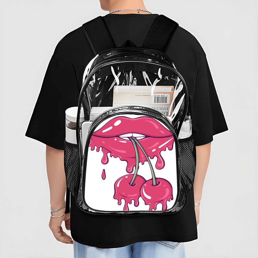 Clear Backpack with Mesh Pocket