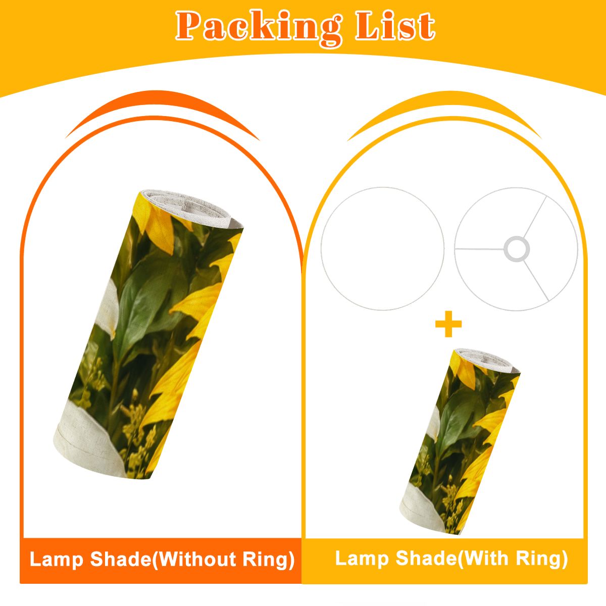 Arc Floor Lamp Shade with Ring (Made in USA)