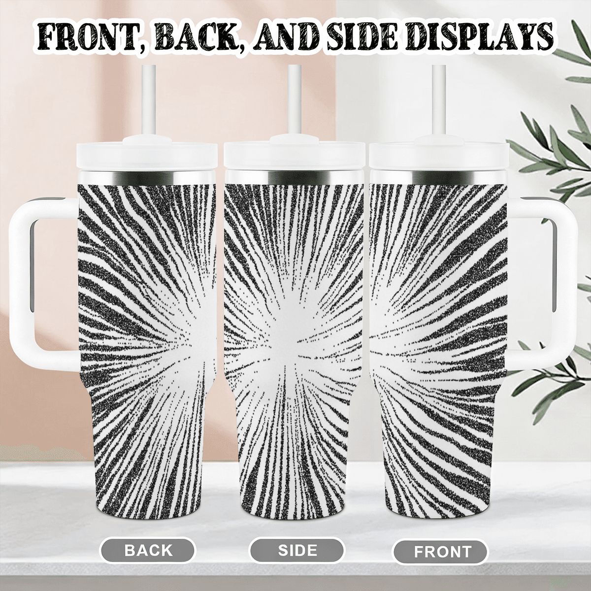 40oz Tumbler with Handle and Straw (Made in USA)