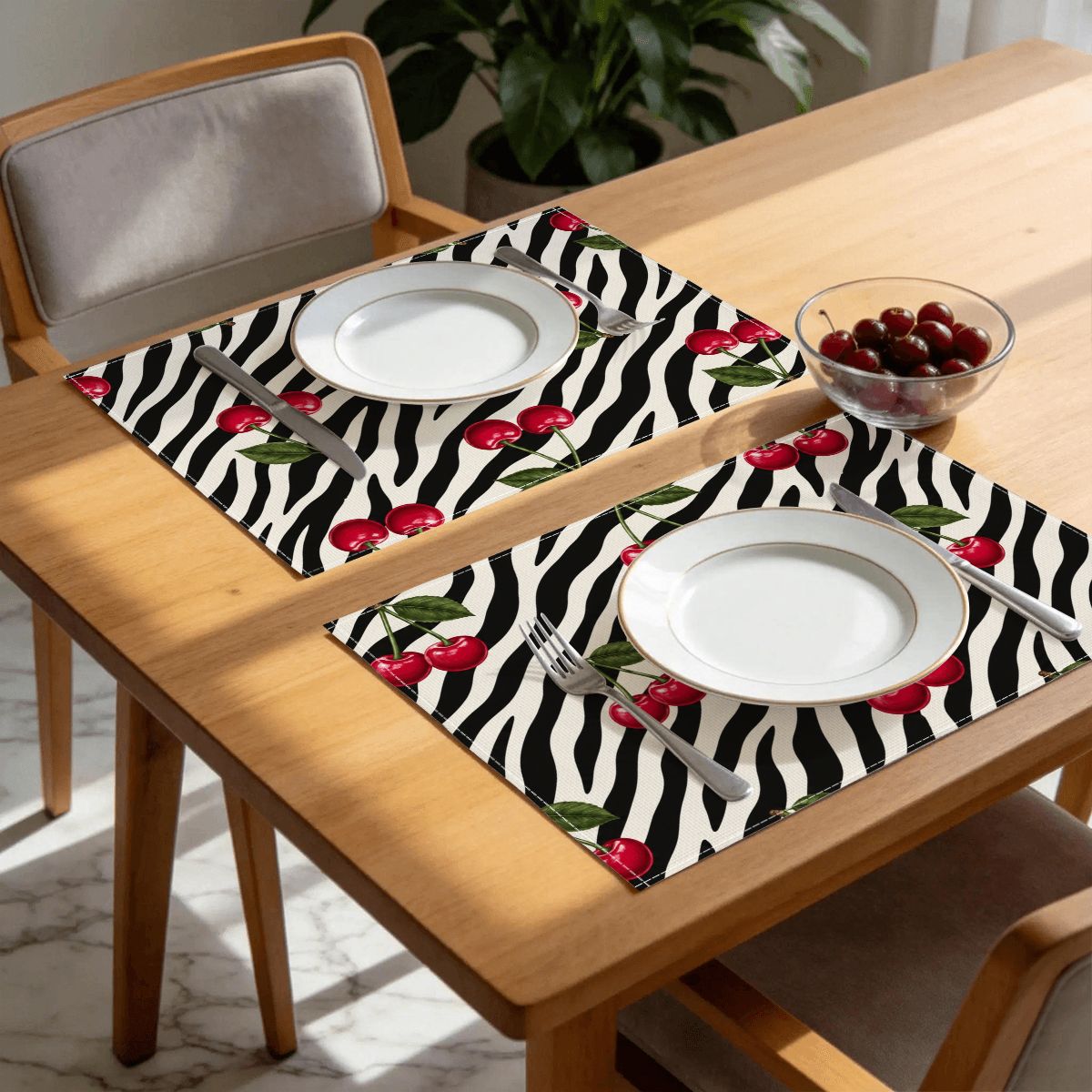 Faux Linen Placemats Set of 6