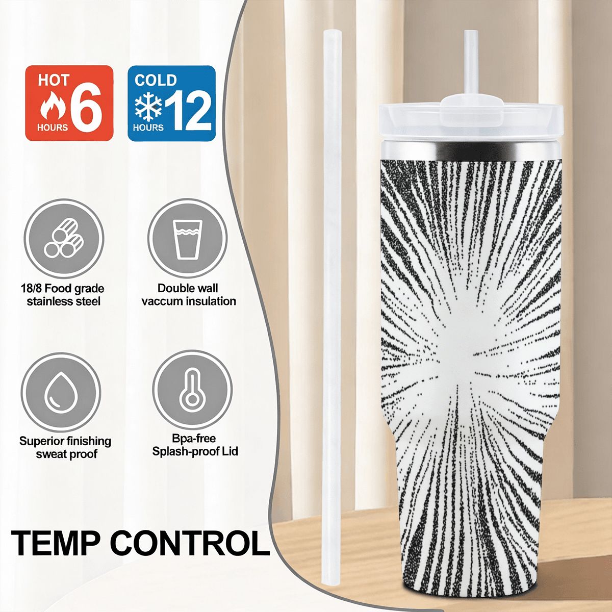 40oz Tumbler with Handle and Straw (Made in USA)