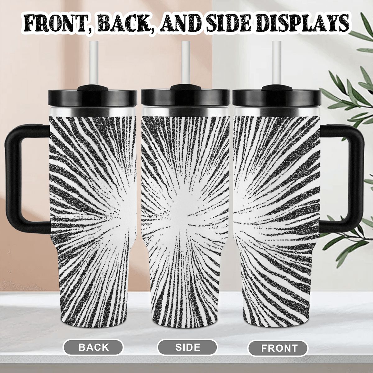40oz Tumbler with Handle and Straw (Made in USA)