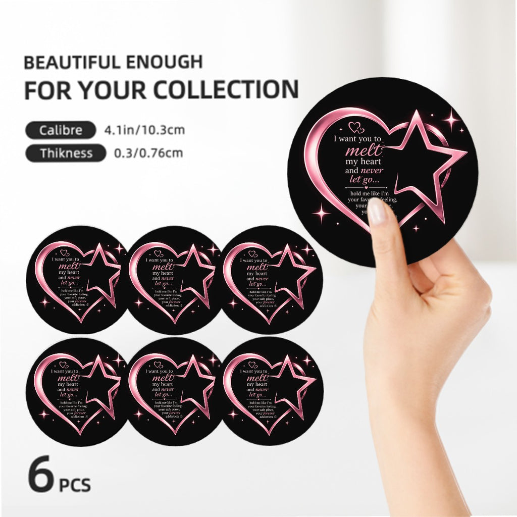 Round Ceramic Coasters Set of 6