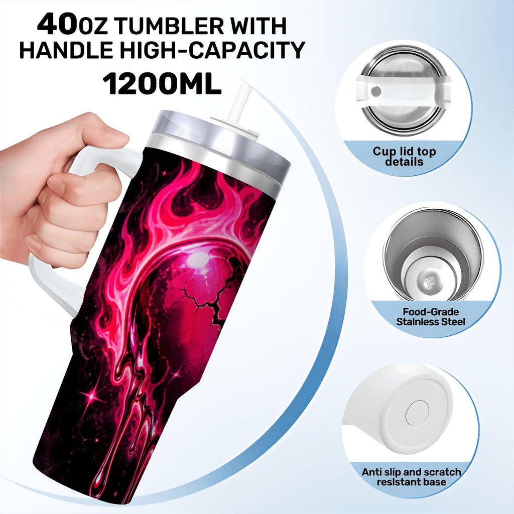 Travel Coffee Mug with Handle and Straw (40oz)