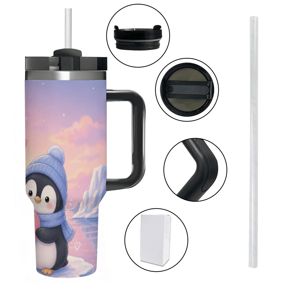40oz Tumbler with Handle and Straw (Made in USA)
